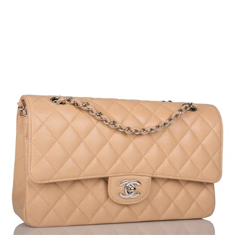 chanel beige bag caviar|Chanel Beige Clair Quilted Caviar Medium Classic Double Flap .